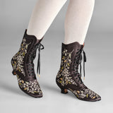 Flora Embroidered Boots Wide (Black)