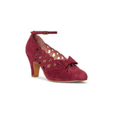 Jessie Vintage Pumps Wide (Wine Suede)