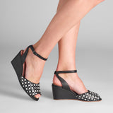 Judy 1940s Wedges (Black/Ivory)