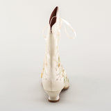 Flora Embroidered Boots (Ivory)