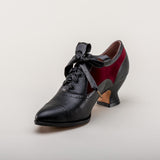 Lucille Edwardian Oxfords (Black/Burgundy)